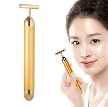 V-Shaped Electric Facial Massage Bar – Gold Micro-Vibration Facial Sculptor Souq Al Riyad